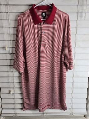 Footjoy XXL polo Red and White Stripes Mens Golf